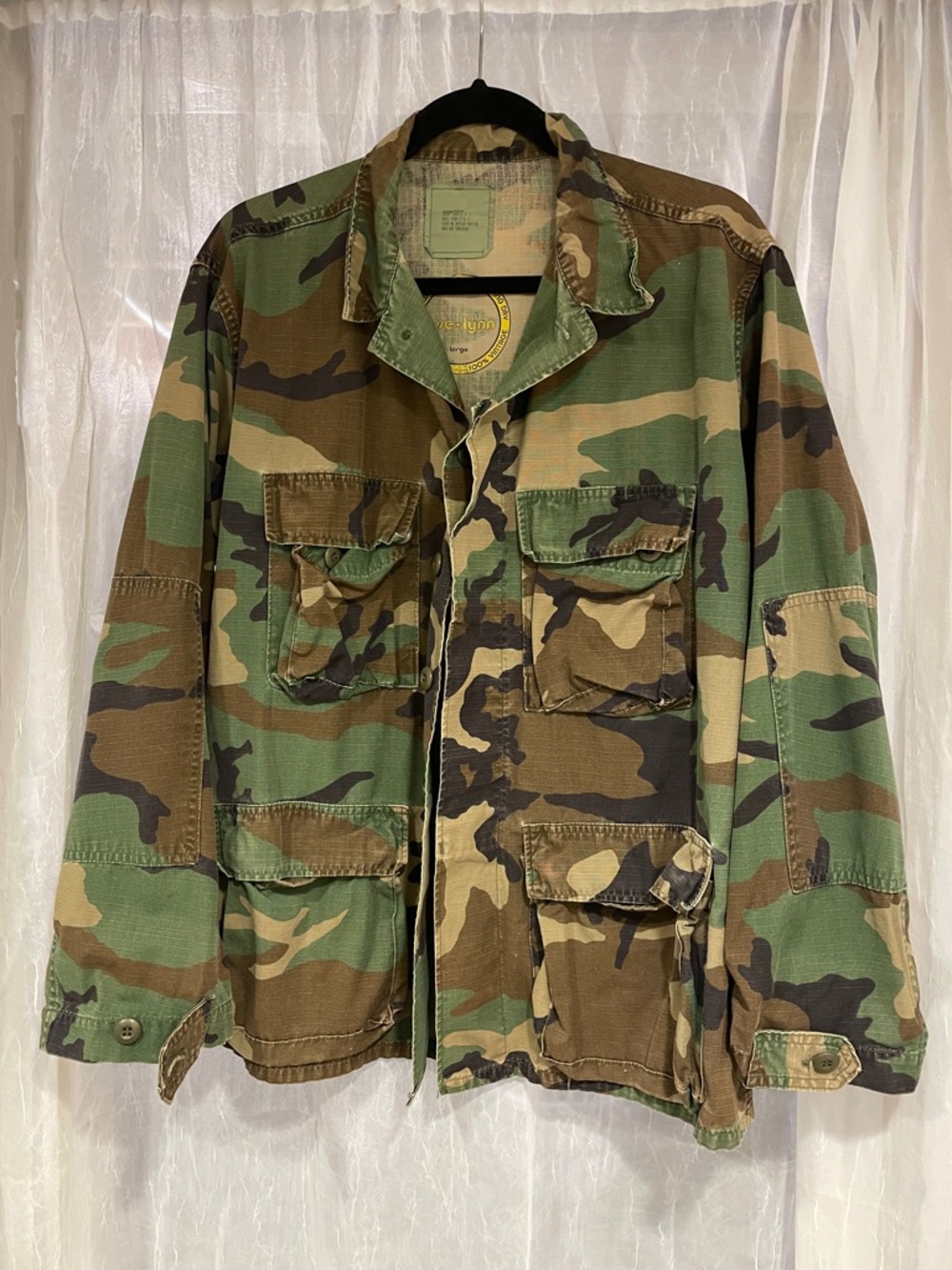 Woodland Camo Military Field Jacket - Green Camouflage